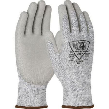 PIP Barracuda Seamless Knit HPPE Blended Glove Polyurethane Coated Flat Grip, XS, Gray, 12pk 713DGU/XS